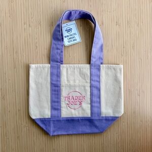 Trader Joe's Lavender Mini Canvas Tote